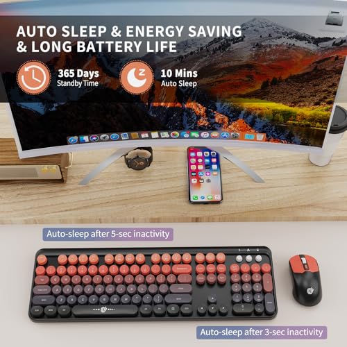 Wireless Keyboard & Mouse Combo - Retro Typewriter Style - Image 5