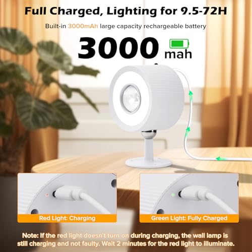Plomixius LED Wall Lights: Rechargeable, Dimmable, 360° Rotate - Image 5