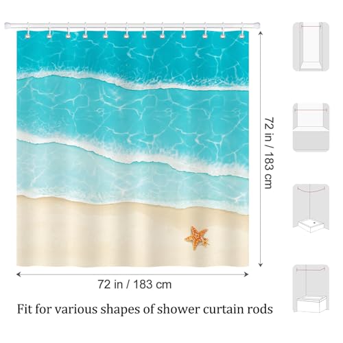 30% Off Blue Ocean Wave Shower Curtain 72x72 - Image 7