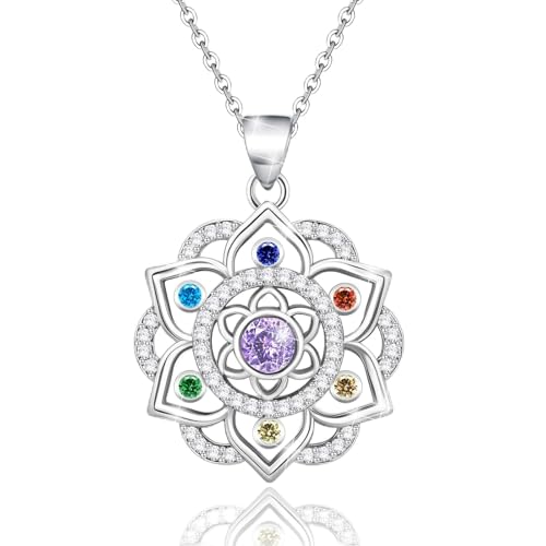 50% Off Ruthes 925 Silver Lotus Chakra Pendant Necklace
