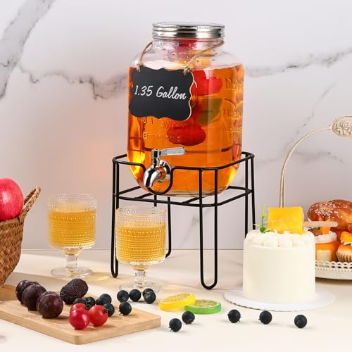 30% Off Glass Drink Dispenser with Stand, 1.35 Gal - Image 4