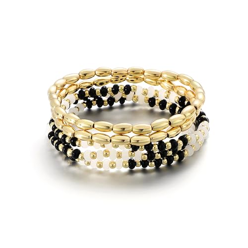 RISHEGAE Gold Bead Bracelets Set - 50% Off for Women