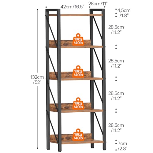30% Off HOOBRO 5-Tier Industrial Bookshelf - Image 4