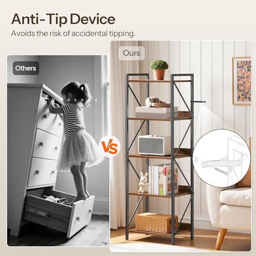 30% Off HOOBRO 5-Tier Industrial Bookshelf - Image 7
