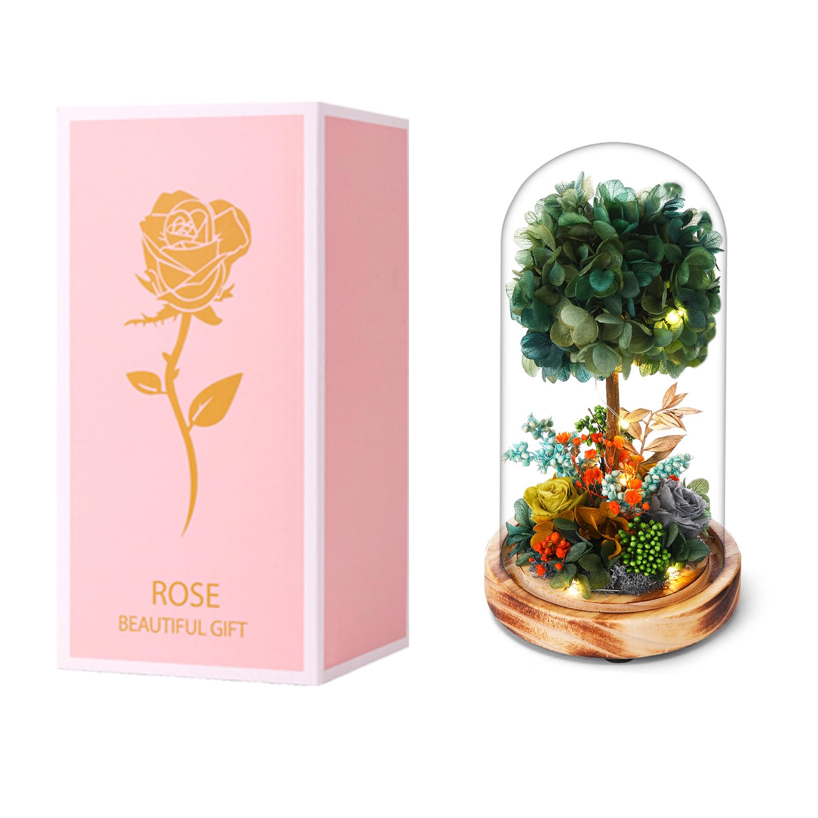 50% Off Preserved Hydrangea Floral Arrangement with LED