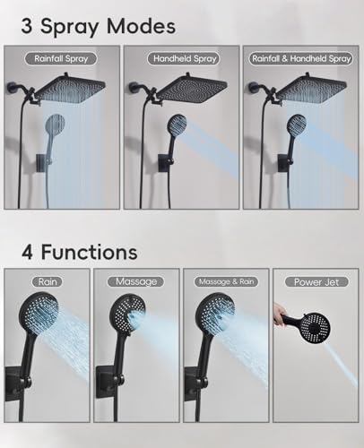50% Off Starry Sky 12.2" Rain Shower Head with Handheld Combo - Image 5