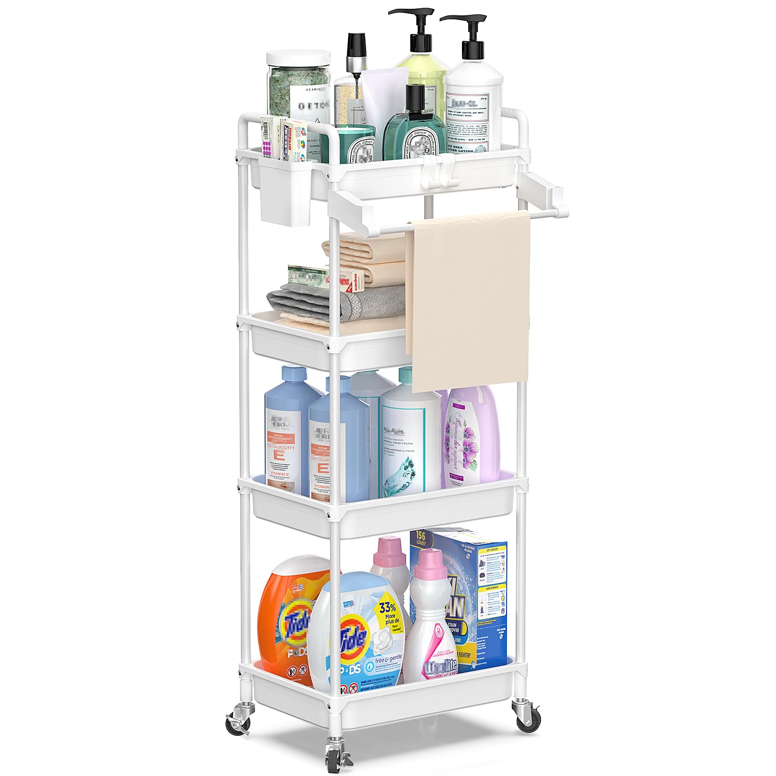 50% Off SPACEKEEPER Rolling Storage Cart with Towel Rack