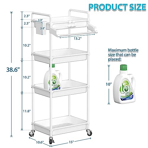 50% Off SPACEKEEPER Rolling Storage Cart with Towel Rack - Image 5