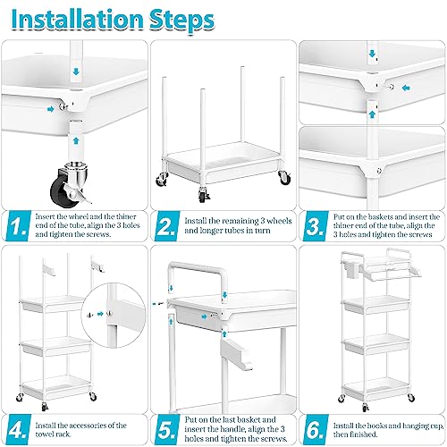 50% Off SPACEKEEPER Rolling Storage Cart with Towel Rack - Image 8