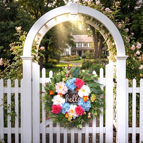 50% Off 24" Artificial Peony Wreath for Front Door - Image 5