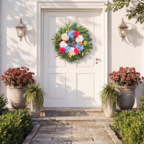 50% Off 24" Artificial Peony Wreath for Front Door - Image 6
