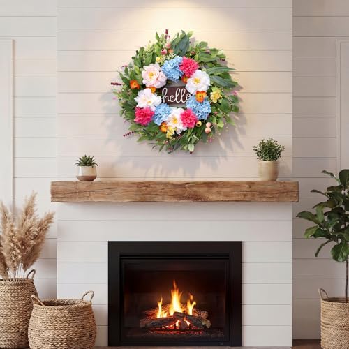 50% Off 24" Artificial Peony Wreath for Front Door - Image 7