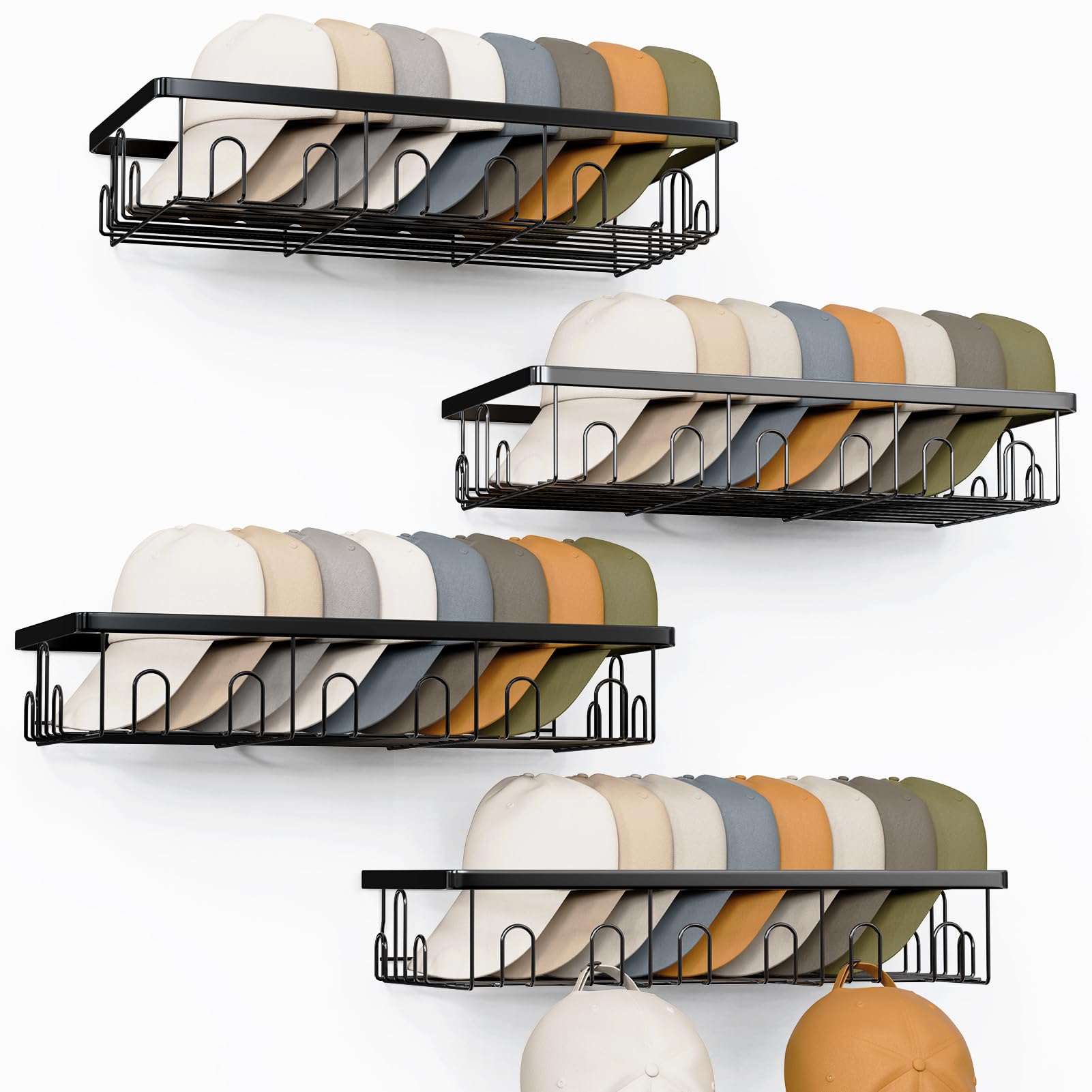 50% Off: 4-Pack Hat Rack Holds 112 Caps