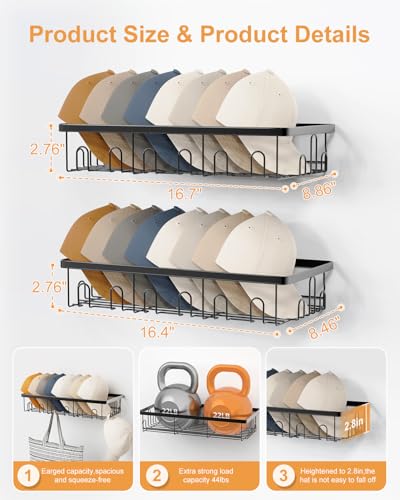 50% Off: 4-Pack Hat Rack Holds 112 Caps - Image 5