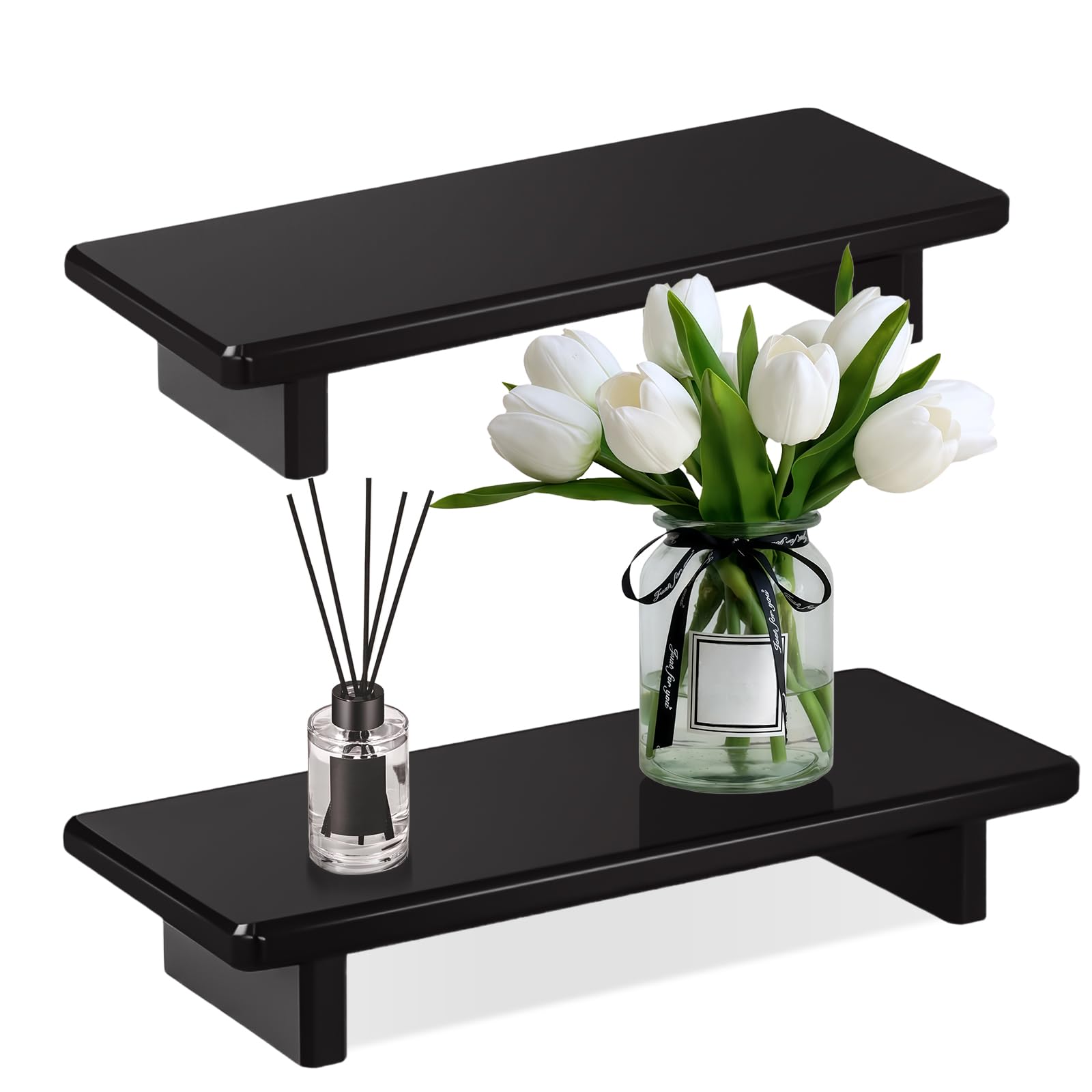 5% Off Matte Black Acrylic Vanity Tray 2-Pack