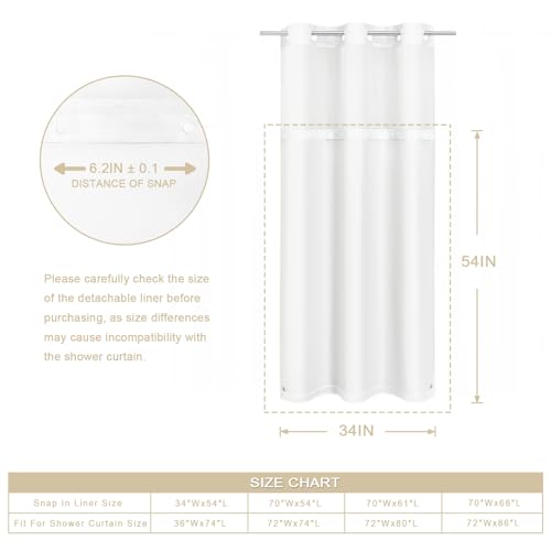 50% Off Craidlela Snap-in Fabric Shower Curtain Liner - Image 4