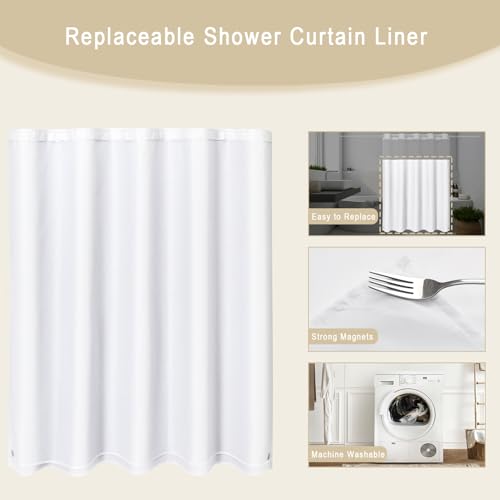 50% Off Craidlela Snap-in Fabric Shower Curtain Liner - Image 7