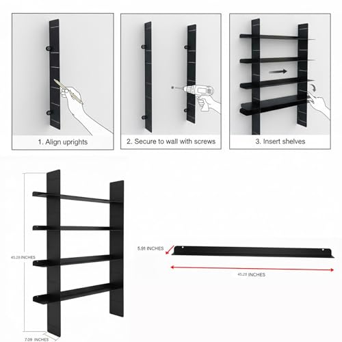 37% Off: AxureM 4-Tier Floating Wall Shelf for Home Decor - Image 5