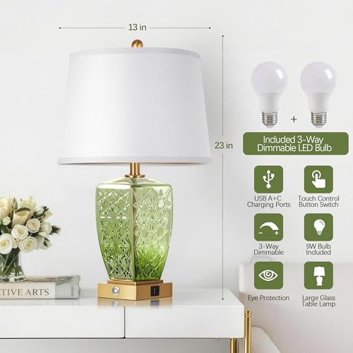 50% Off QiMH Glass Table Lamps with USB Charging - Image 6
