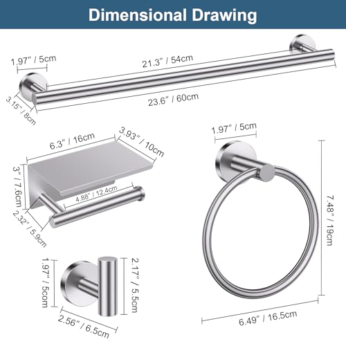 50% Off Brushed Nickel Bathroom Hardware Set - 5 Pieces - Image 6