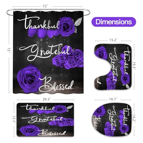 42% Off Litabel Purple Rose Shower Curtain Set - Image 7