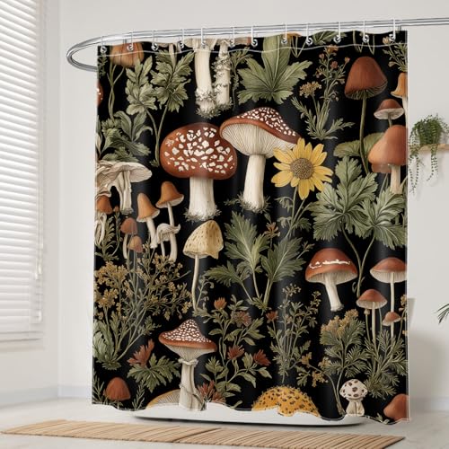 50% Off YRWSU Watercolor Floral Shower Curtain Set - Image 4