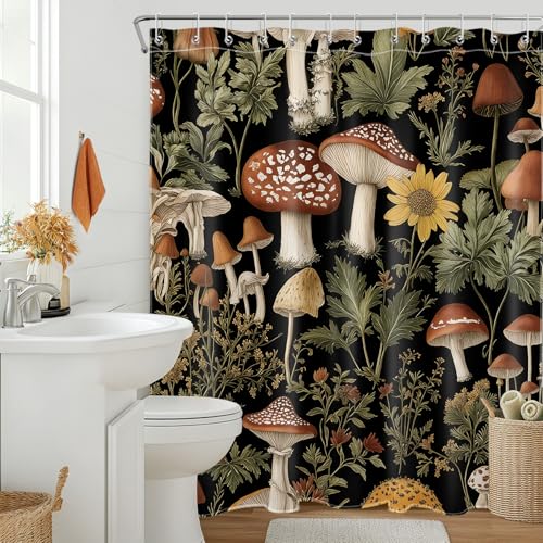 50% Off YRWSU Watercolor Floral Shower Curtain Set - Image 5
