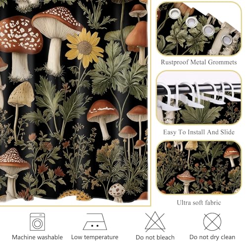 50% Off YRWSU Watercolor Floral Shower Curtain Set - Image 7