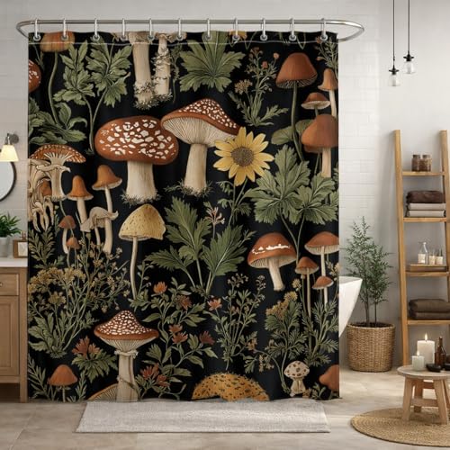50% Off YRWSU Watercolor Floral Shower Curtain Set - Image 8