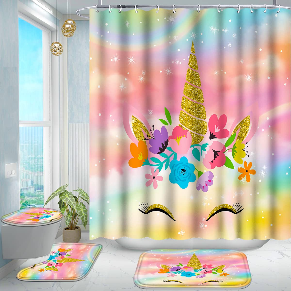 26% Off Poedist 4-Piece Floral Bathroom Set