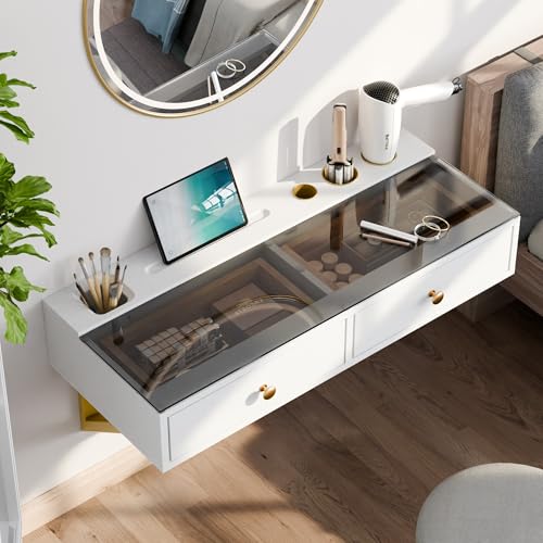 50% Off IEO 31.5" Floating Glass Vanity Desk