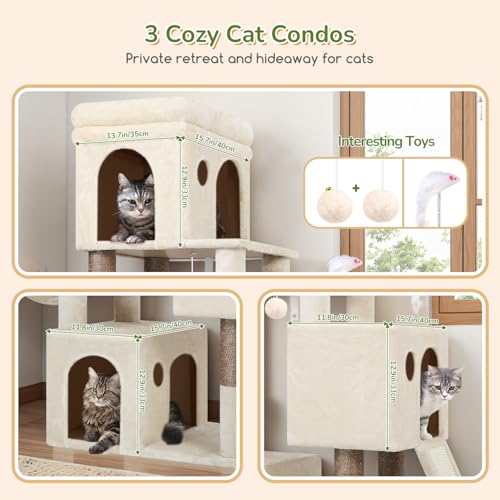 45% Off Globlazer 52" Cat Tower with 3 Condos - Image 4