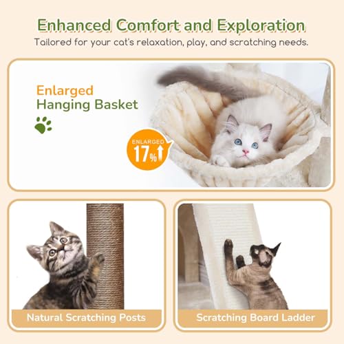 45% Off Globlazer 52" Cat Tower with 3 Condos - Image 5