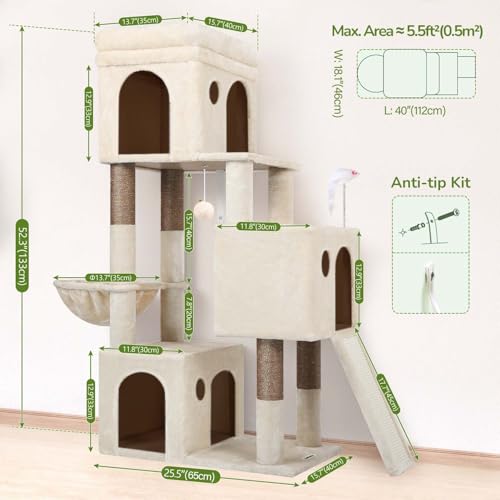 45% Off Globlazer 52" Cat Tower with 3 Condos - Image 7