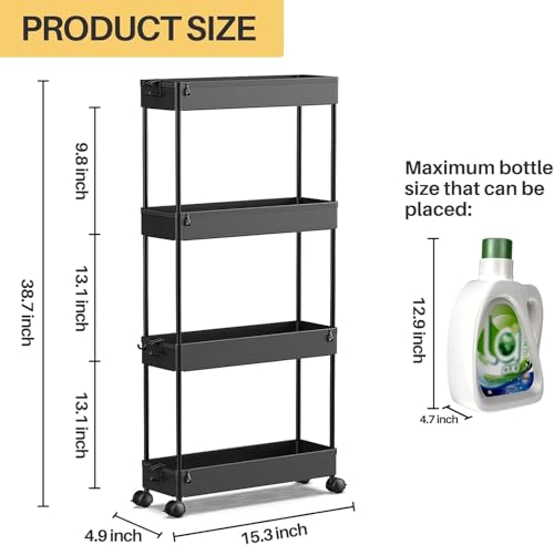 34% Off SPACEKEEPER Slim Rolling Storage Cart - Image 2