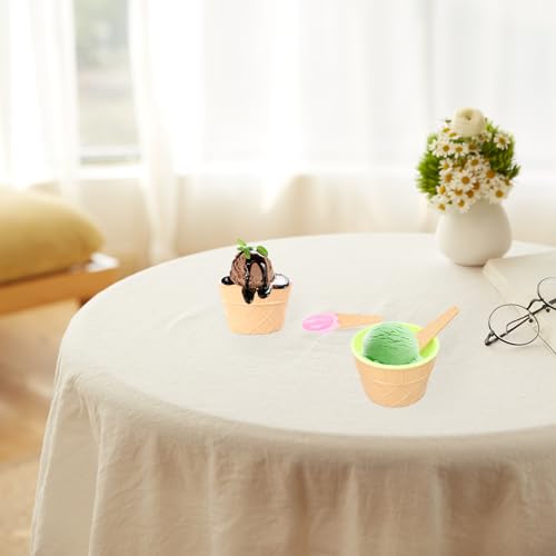 6 PCS Reusable Plastic Ice Cream Bowls with Spoons - Image 4