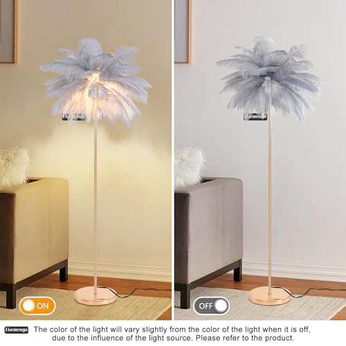 50% Off Fivemengo Ostrich Feather Floor Lamp - Image 3