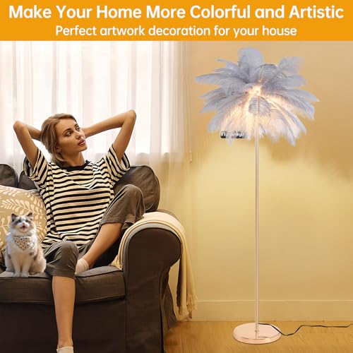 50% Off Fivemengo Ostrich Feather Floor Lamp - Image 5