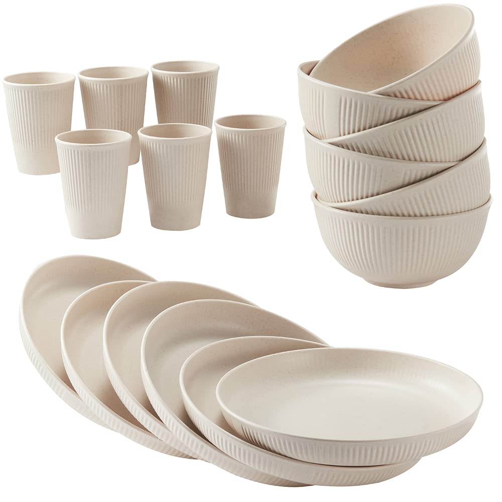 20% Off HXYPN 18pc Wheat Straw Dinnerware Set