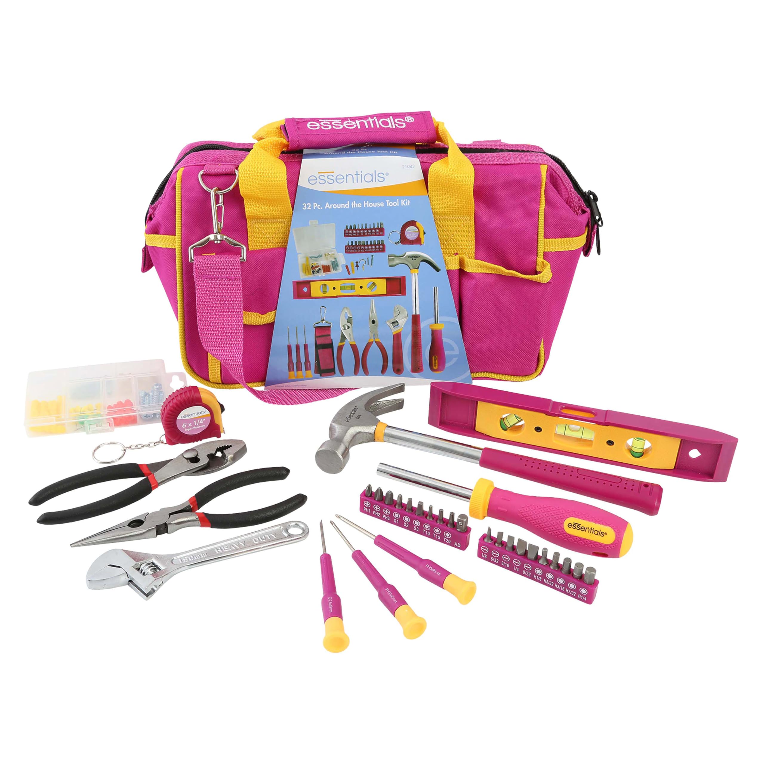 46% Off 32-Piece Pink DIY Tool Kit for Home Projects