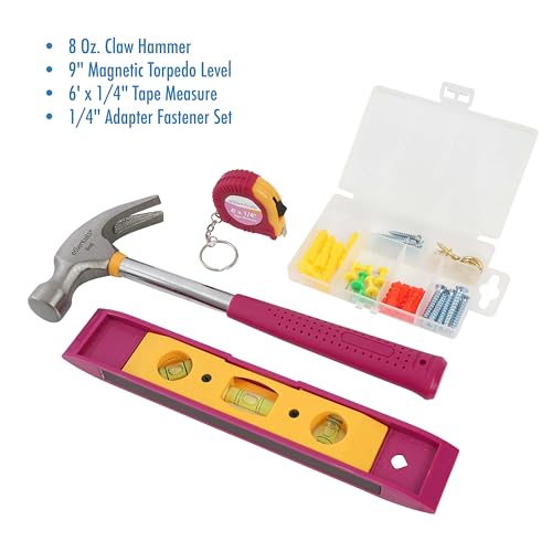 46% Off 32-Piece Pink DIY Tool Kit for Home Projects - Image 4