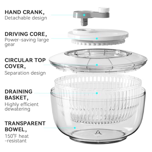 50% Off KEOUKE Manual Salad Spinner for Crisp Greens - Image 6