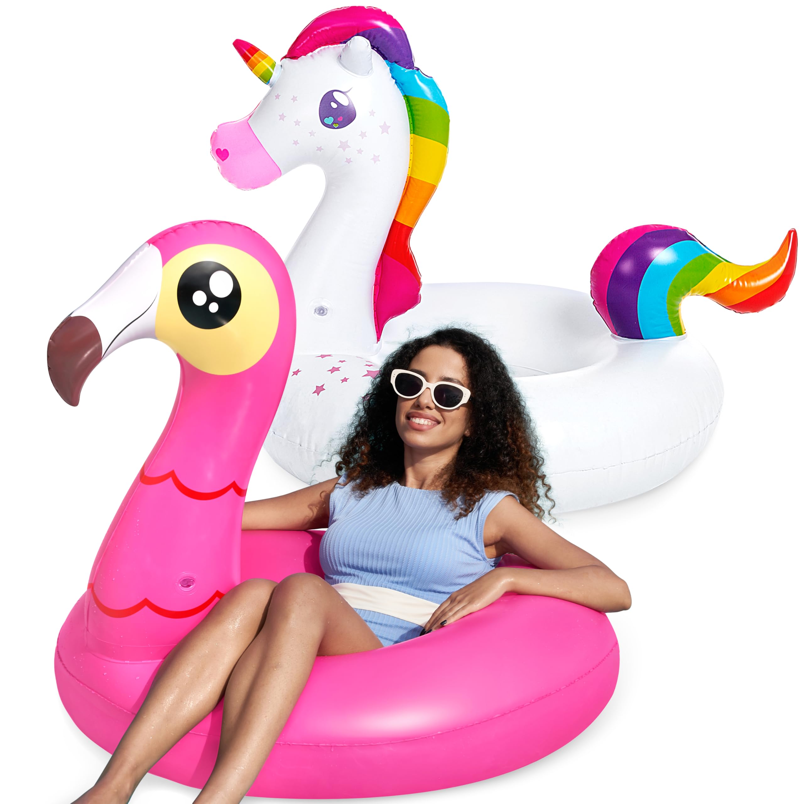 43% Off JOYIN 2-Pack Flamingo & Unicorn Pool Float