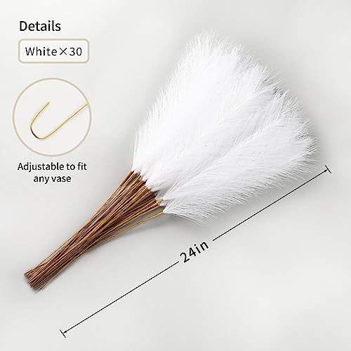 29% Off Wertuirk 30pcs White Faux Pampas Grass Decor - Image 3