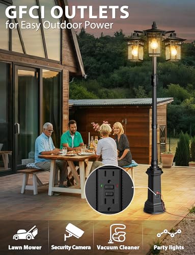 16% Off APOTO 3-Head Motion Sensor Lamp Post - Image 8