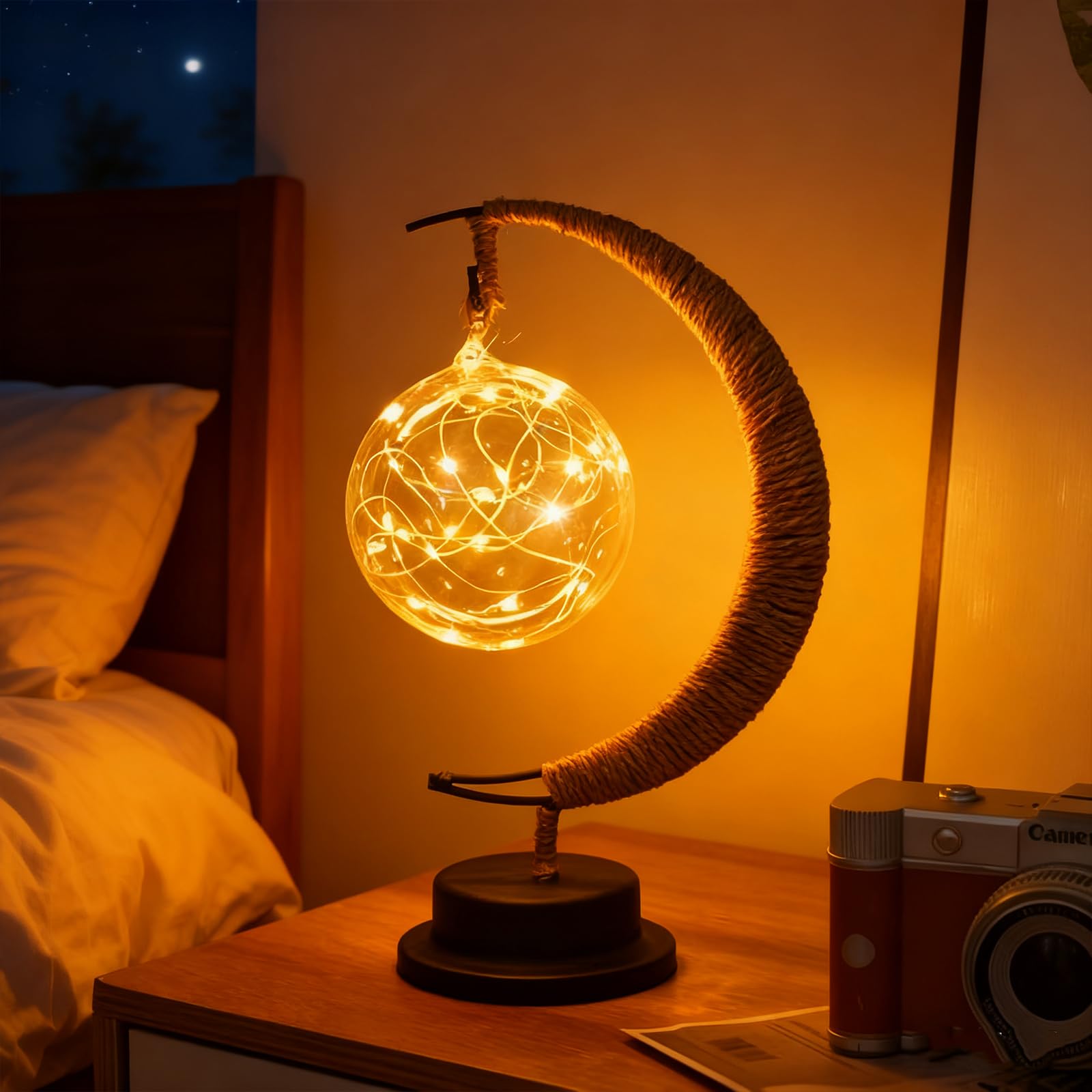 50% Off Moon Night Light with Hanging Star