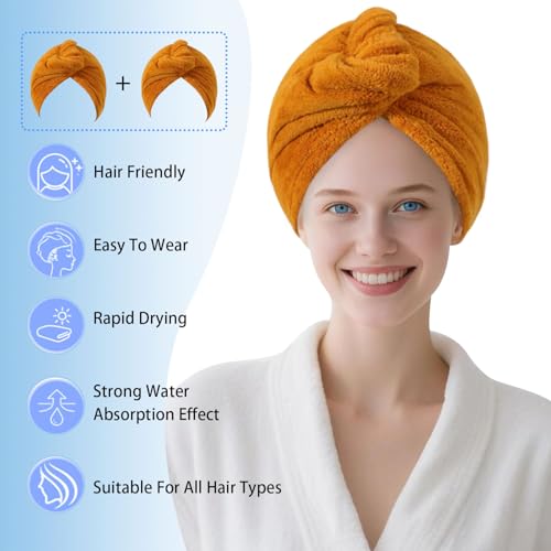 2-Pack Microfiber Hair Towel Turbans for Women - 30% Off - Image 3