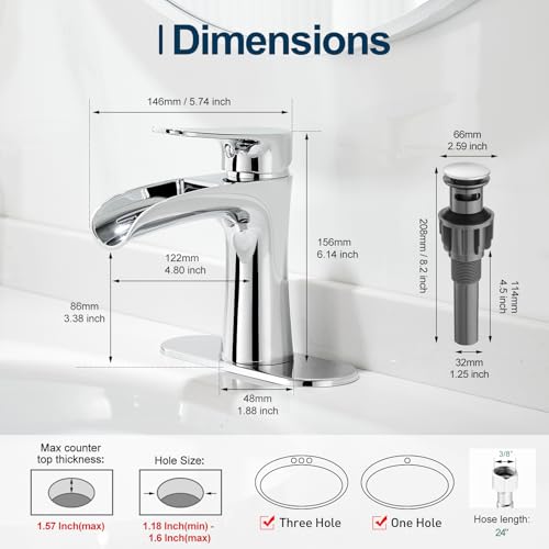 50% Off VOTON Chrome Waterfall Bathroom Faucet - Image 5
