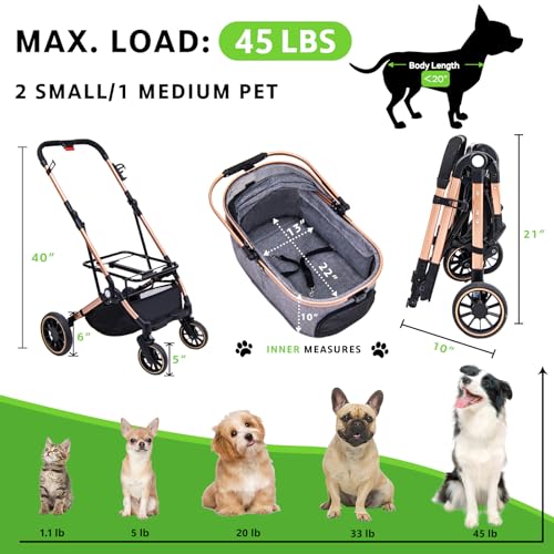 50% Off 3-in-1 Pet Stroller for Medium Dogs & Cats - Image 5