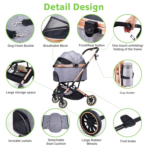 50% Off 3-in-1 Pet Stroller for Medium Dogs & Cats - Image 7